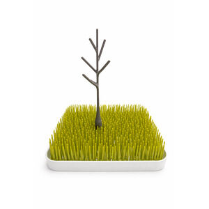 EUC Boon Grass Baby Bottle Drying Rack with Twig Accessory Green & White 13”x11”